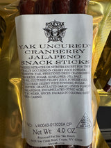 Yak Snack Sticks (4oz Naturally Cured)